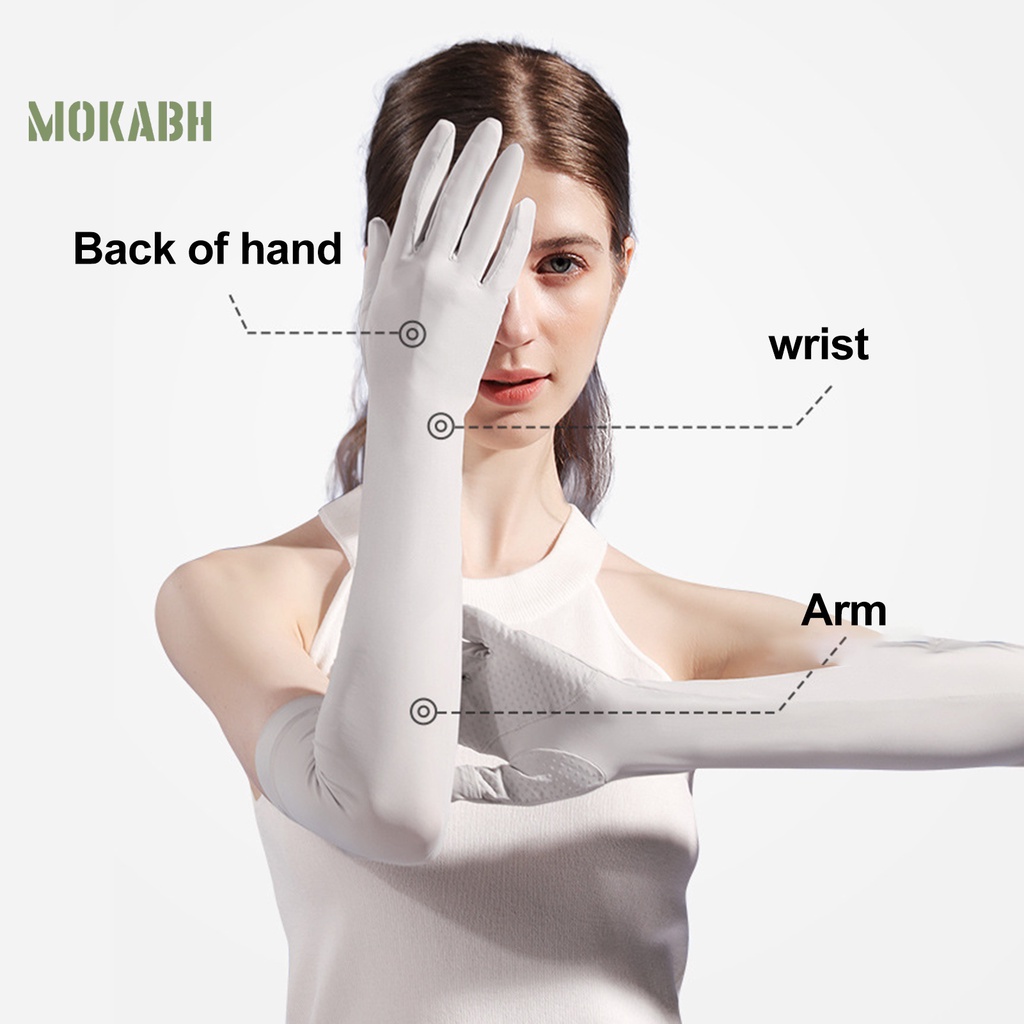 1 Cặp Ống Tay Áo Chống Nắng Bằng Lụa Lạnh Độ Co Giãn Cao