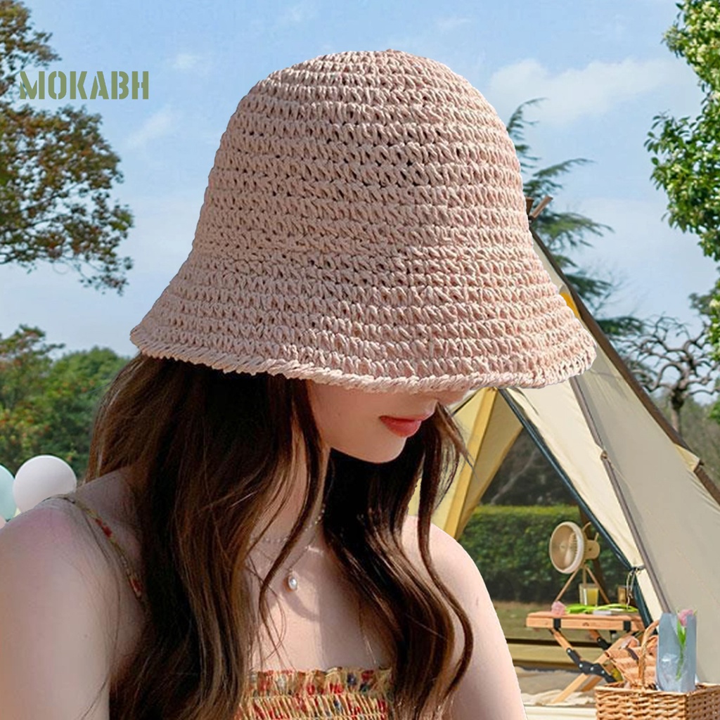 Nón Cối Rộng Vành Thoáng Khí Màu Sắc Xinh Xắn Thời Trang Đi Biển Cho Nữ