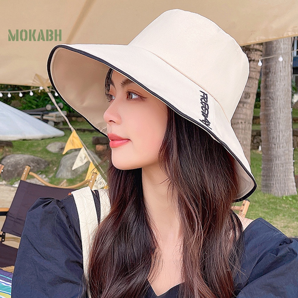 Nón Tai Bèo Hai Mặt Thoáng Khí Chống Tia UV Có Thể Gập Lại Thời Trang Đi Biển Cho Nữ