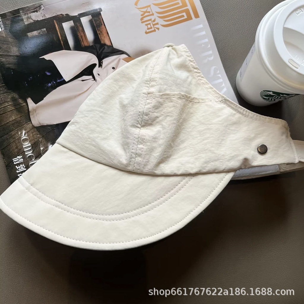 Mũ Bucket Chống Nắng Không Chóp Cột Dây Buộc Tóc Đuôi Ngựa Khô Nhanh Thời Trang Mùa Hè Cho Nữ