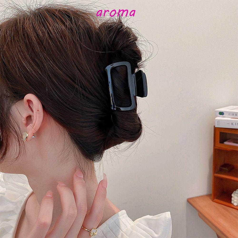 Kẹp Tóc Càng Cua Họa Tiết Da Báo Hình Vuông Rỗng Cho Nữ