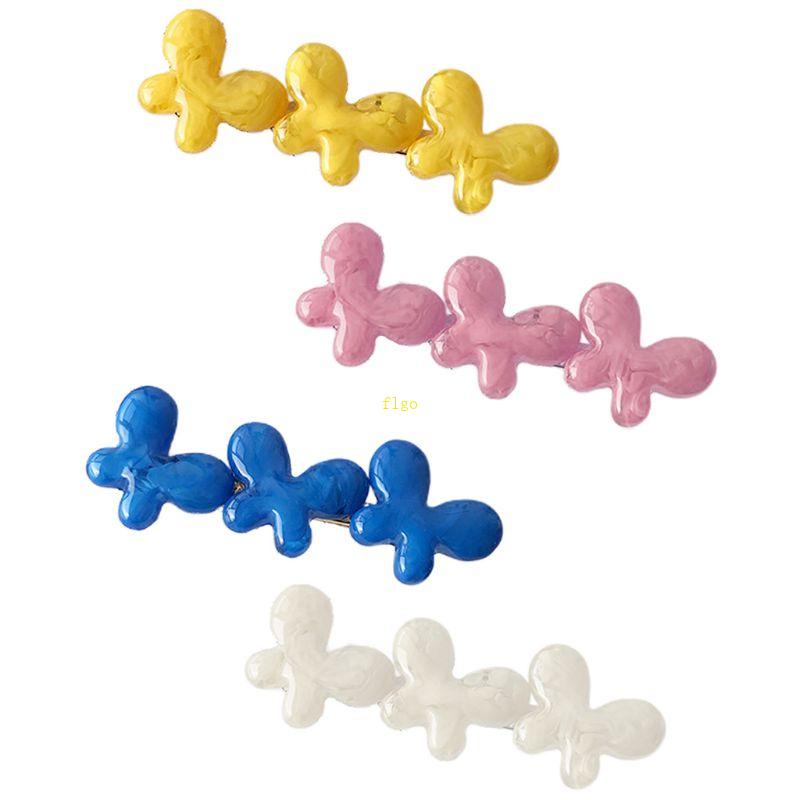 Kẹp Tóc Kim Loại Màu Kẹo Ngọt Hình Bướm Dễ Thương Cho Nữ