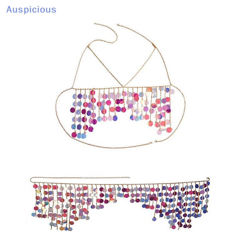 [AuspiciousV] Bộ Áo Ngực Dây Xích Tua Rua Nhiều Lớp Đính Kim Sa Thời Trang Gợi Cảm Đi Tiệc Câu Lạc Bộ Đêm y2k Camis