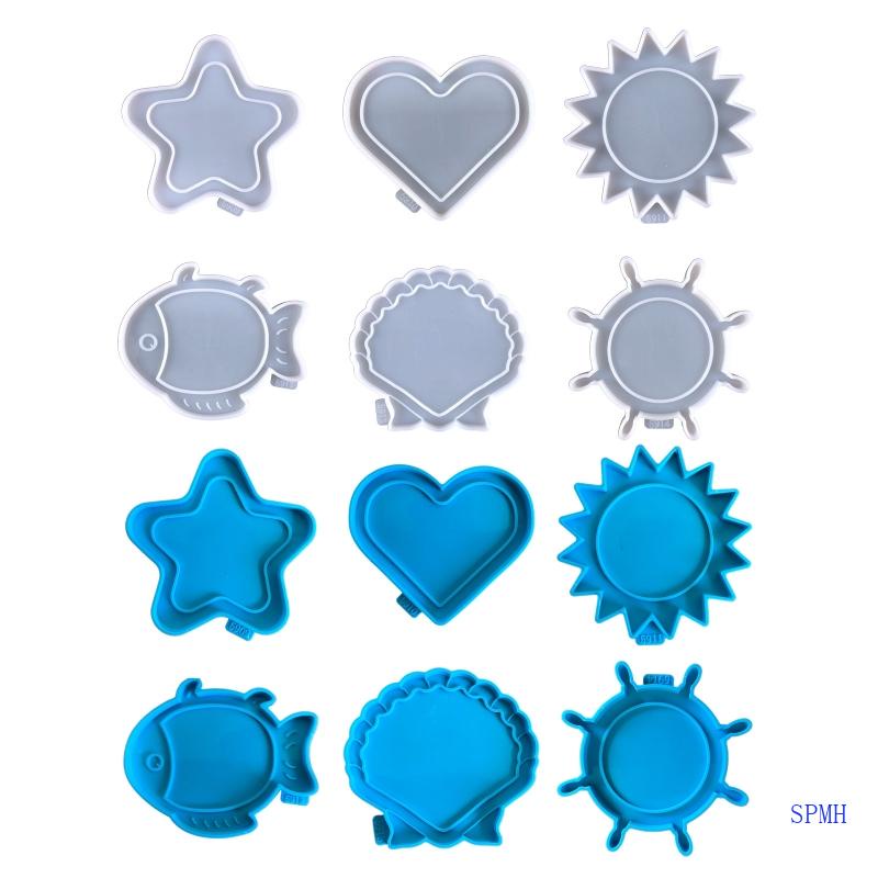 Khuôn Silicone Hình Vỏ Sò / Mặt Trời / Ngôi Sao Dùng Làm Trang Sức Diy