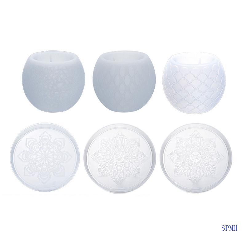 Bộ 6 Khuôn Silicone Làm Đế Lót Ly Hình Tròn