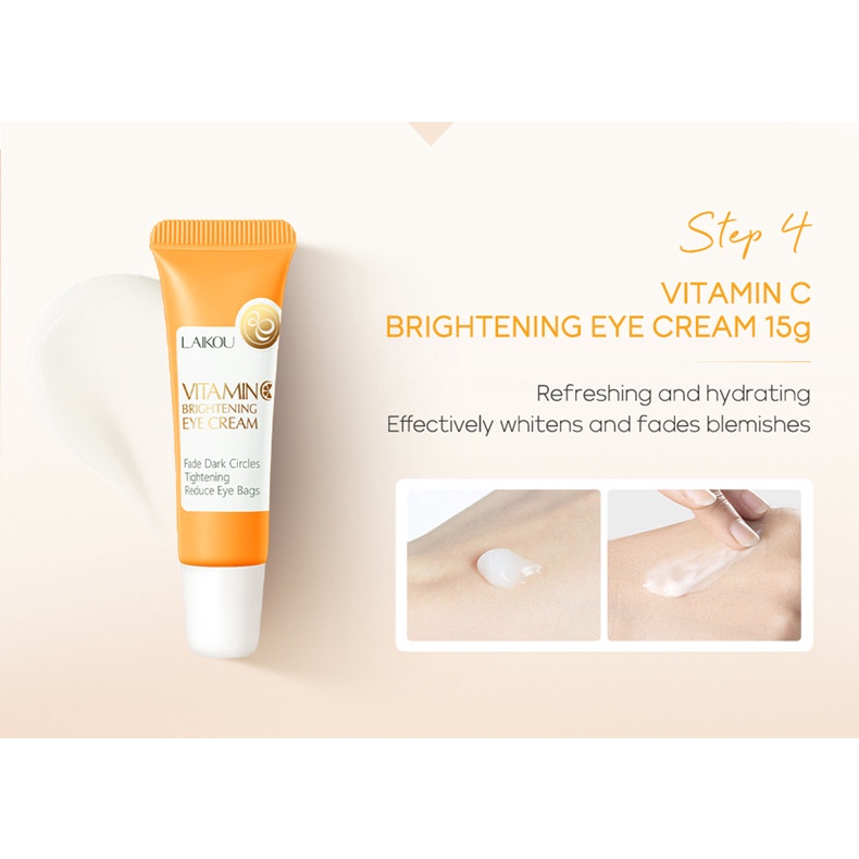 Bộ chăm sóc da 5 cái LAIKOU Vitamin C để dưỡng ẩm và làm trắng da mặt