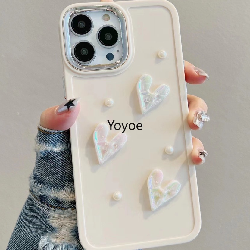 Ốp Điện Thoại Silicon Mềm Chống Sốc Mạ Điện Phối Ngọc Trai Sang Trọng Cho iPhone 14Plus 13 12 11 14 Pro Max X XR XS 7 8 Plus SE