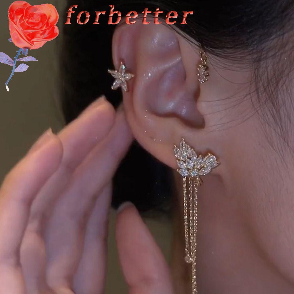 Khuyên Kẹp Vành Tai Phối Tua Rua Phong Cách Pháp Thời Trang Cho Nữ