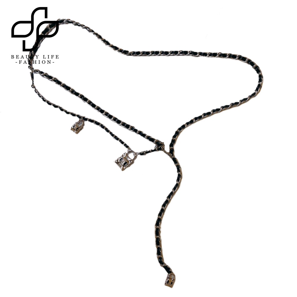 Beautylife Thắt Lưng Dạng Xích Bện Bằng Thép Không Gỉ Kết Cấu Trong Suốt Màu Sắc Tương Phản Phong Cách Punk Hiphop