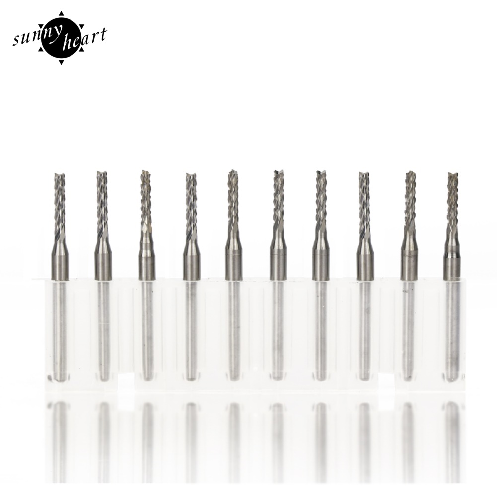 Set 10 Mũi Khoan Trái Bắp Kích Thước 3.175mm 1 / 8inch Cắt Gỗ CNC Tiện Dụng