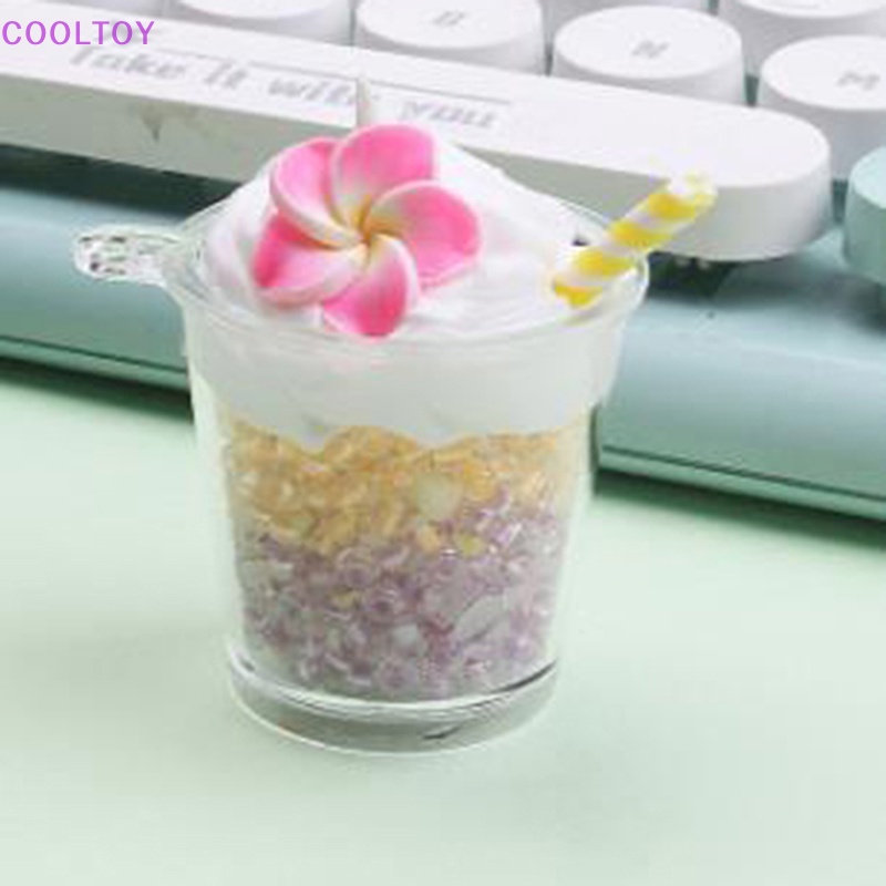 Cooltoy Móc Khóa Cốc Tròn Màu Trơn Phát Sáng Hình Hoa Đào Hoạt Hình DIY