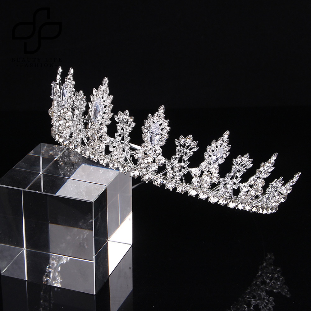 Vương Miện Cài Tóc Đính Đá Zircon Cho Cô Dâu