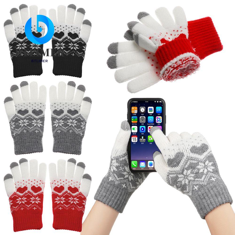 Găng Tay Dệt Kim Dày Co Giãn Thoải Mái Có Thể Dùng Màn Hình Cảm Ứng