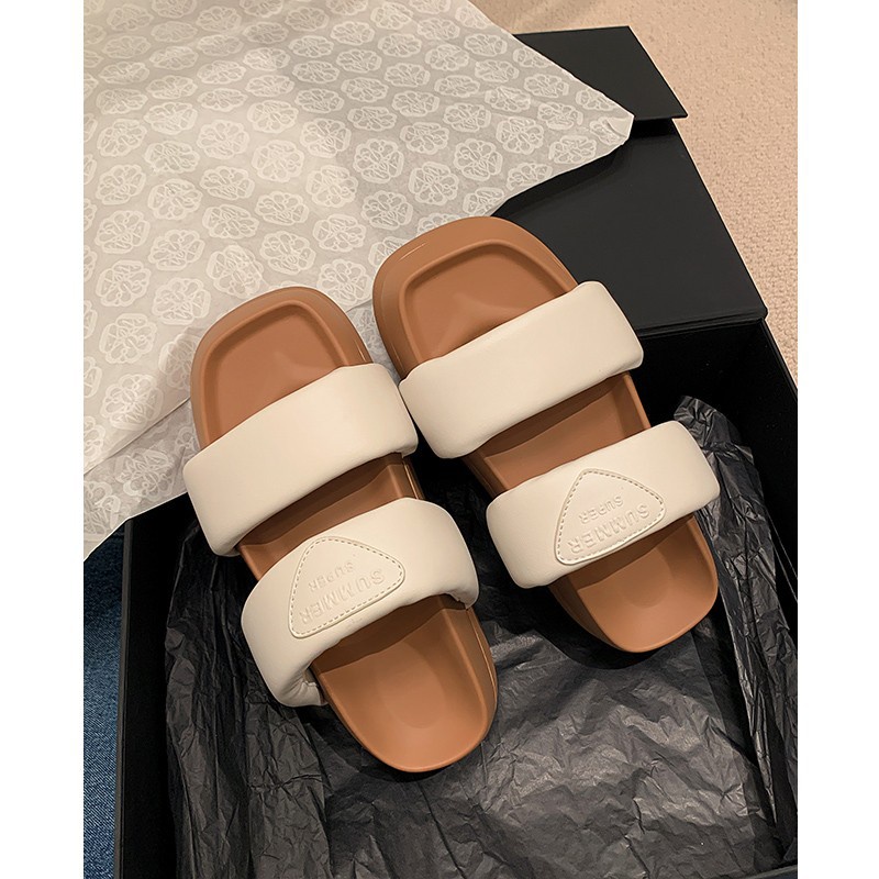 Tóc Thẳng Của Nhà Máy Duoya ~ [Hàng Có Sẵn] Hòn Đảo Harbour Nam ~!Giày Sandal Da Mềm Đế Dày Thời Trang Mùa Hè Cho Nữ