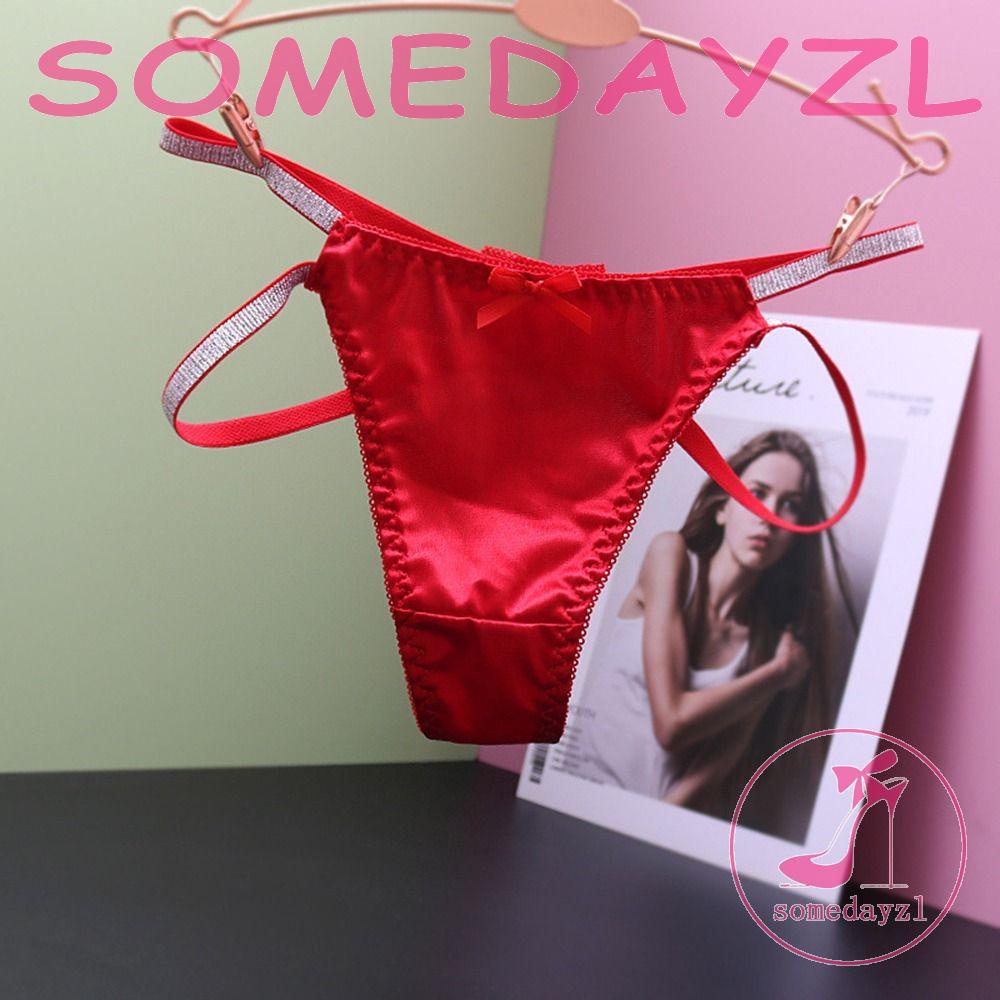 Quần Lót Lụa Satin Màu Sắc Trơn Phong Cách Vintage Dành Cho Nữ