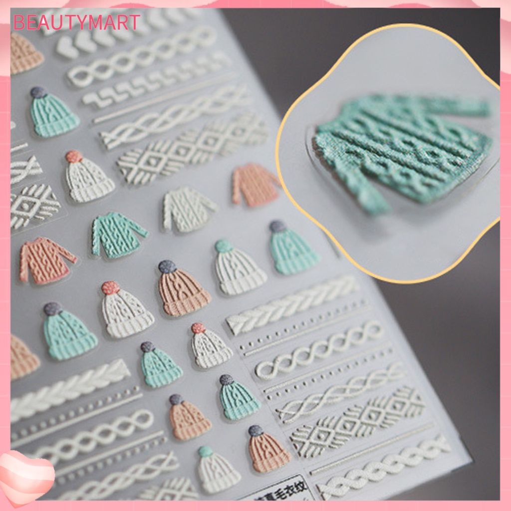 Miếng Dán Trang Trí Móng Tay Tạo Hiệu Ứng 5D Nhiều Hình Dạng Phối Cánh Bông Tuyết Màu Trắng