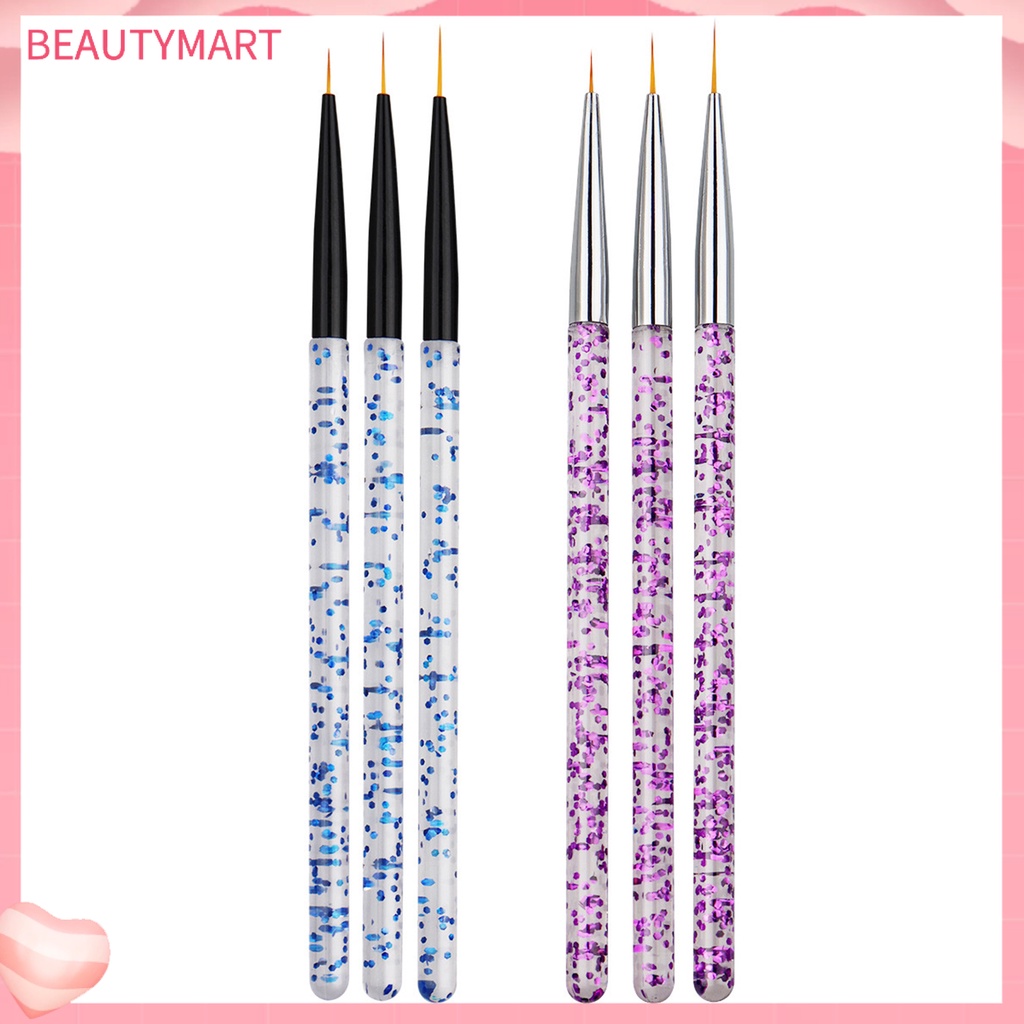 Set 3 Cọ Vẽ Trang Trí Móng Tay Nghệ Thuật Không Biến Dạng Tiện Dụng