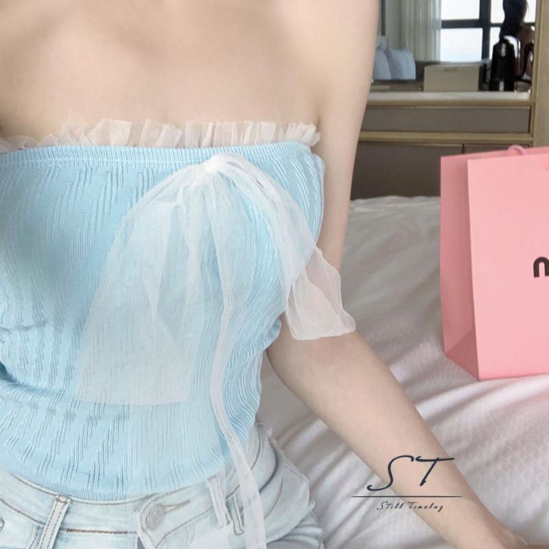 Áo Hai Dây CY03 Phối Voan Thời Trang Mùa Hè Cho Nữ