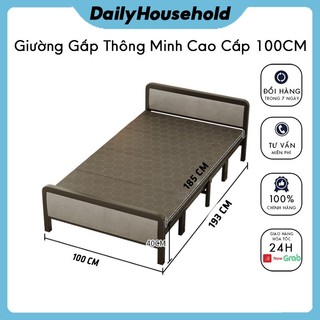Giường gấp thông minh dailyhousehold chịu tải 500kg làm bằng thép cao cấp giường có bánh xe tiện dụng rộng 100cm