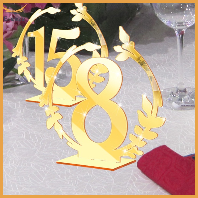 Bộ Thẻ Số Từ 1-20 Bằng Acrylic Trang Trí Bàn Tiệc Cưới