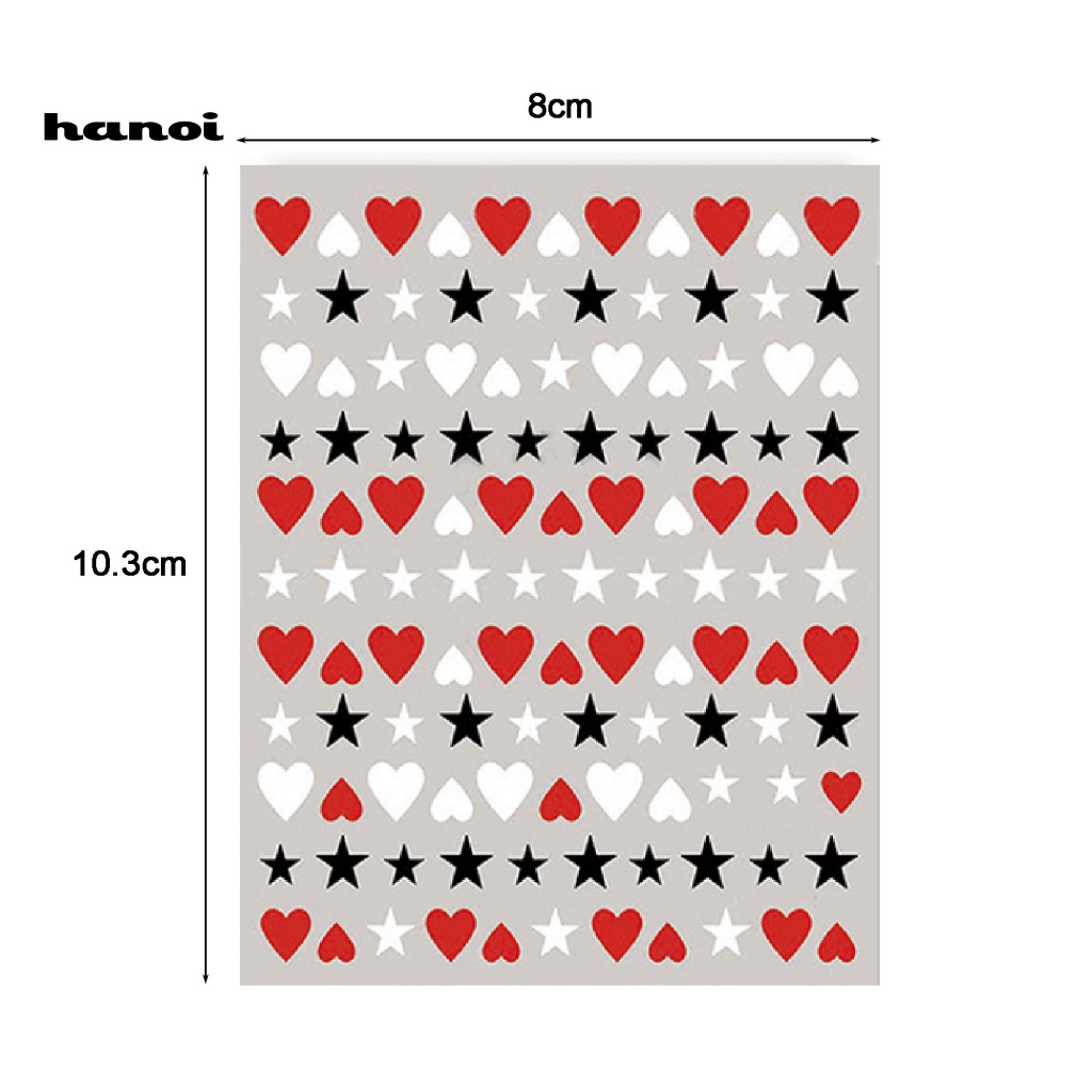 Miếng Dán Trang Trí Móng Tay Tự Dính Lâu Trôi Họa Tiết Trái Tim Xinh Xắn Dành Cho Nữ