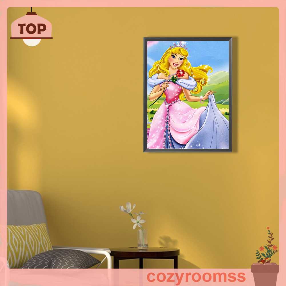 Tranh Đính Đá Kim Cương Toàn Bộ 5D DIY Hình Vẽ Công Chúa Cực Quang