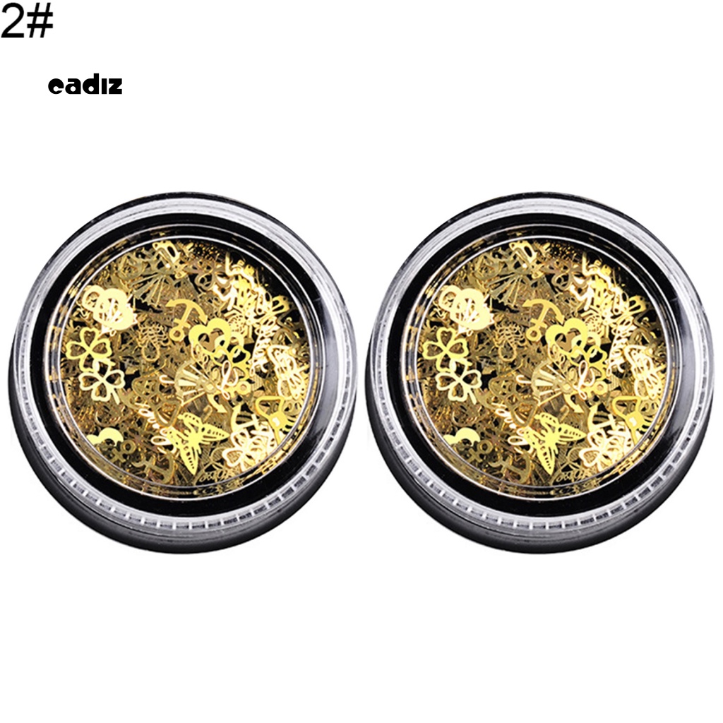 Set 2 Hộp Phụ Kiện Trang Trí Móng Tay Nghệ Thuật Kiểu Bánh Răng Lá Giáng Sinh Bắt Mắt