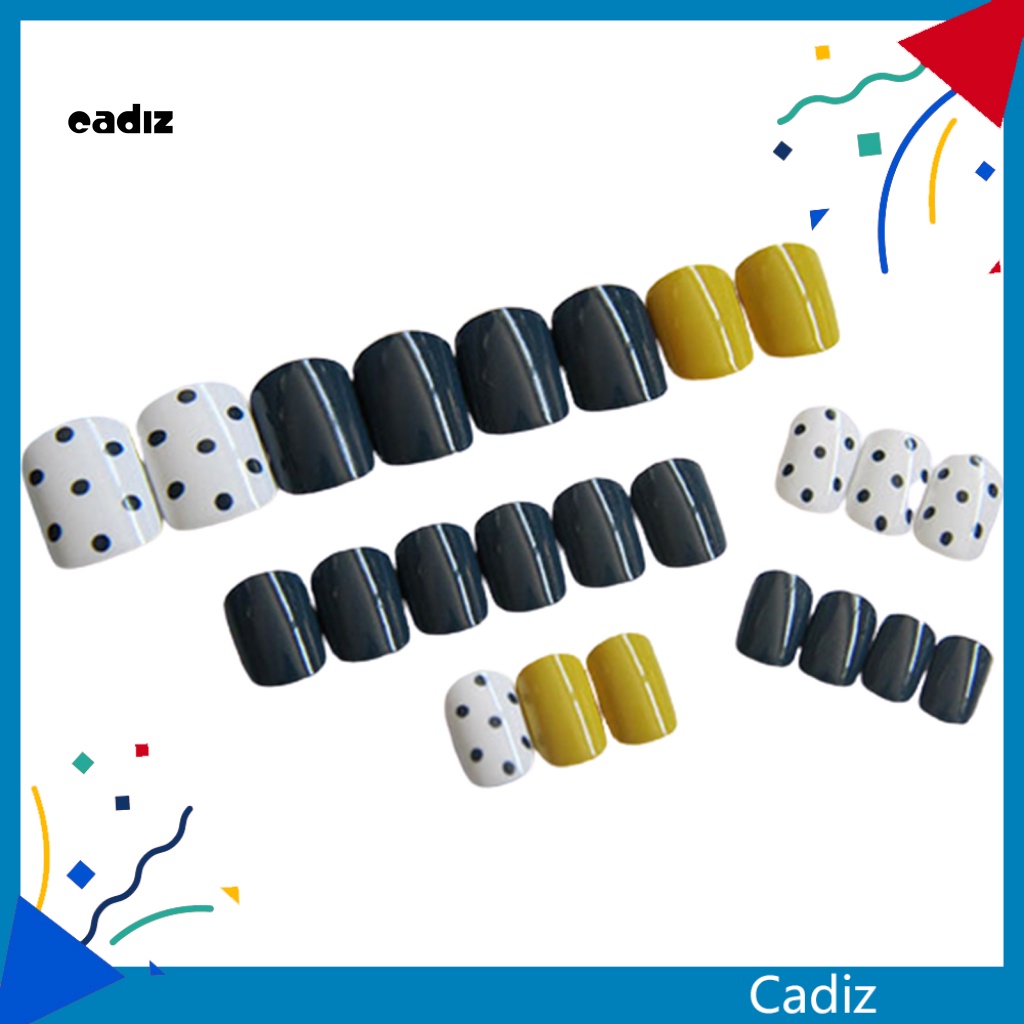 Bộ 24 Móng Tay Giả Tự Dính Chống Nước Che Phủ Toàn Diện DIY