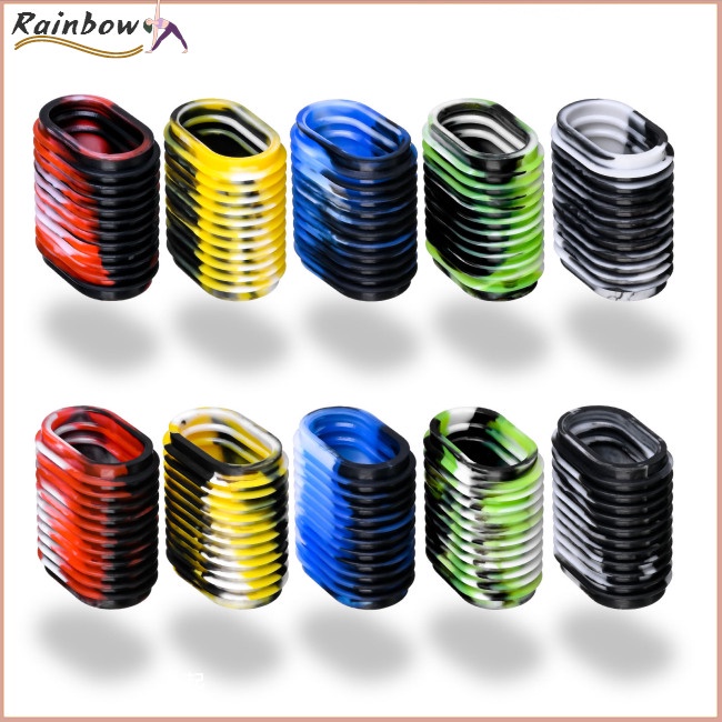 Bộ 10 Vỏ Bọc Tay Cầm Guồng Quay Câu Cá Bằng Silicon Mềm Chống Trượt Họa Tiết Rằn Ri