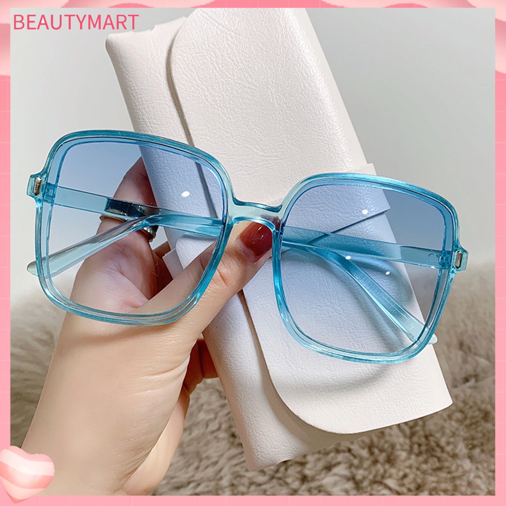 Kính Mát Gọng Vuông Lớn Siêu Nhẹ Chống Tia UV Trong Suốt Thời Trang Dễ Phối Đồ