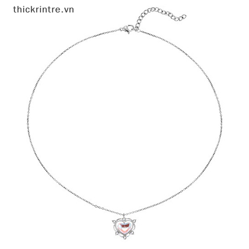 Vòng cổ Mặt Trái Tim Màu Hồng / Trắng Y2K Xinh Xắn Cho Nữ