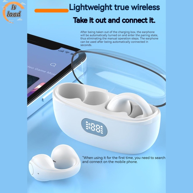 1 Cặp Tai Nghe Bluetooth Air8 Dạng Kẹp Giảm Tiếng Ồn Kèm Hộp Sạc Tiện Dụng