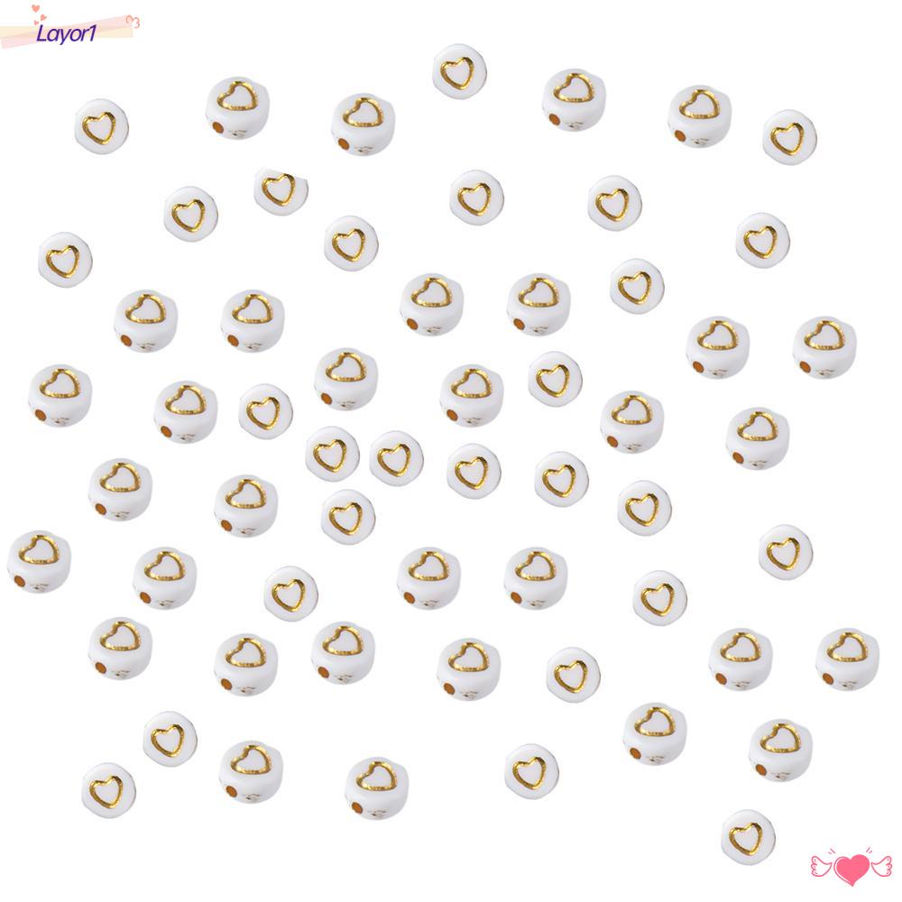 Set 1 500 Hạt Xâu Chuỗi Bằng Acrylic 7x4mm Màu Trắng Làm Trang Sức DIY