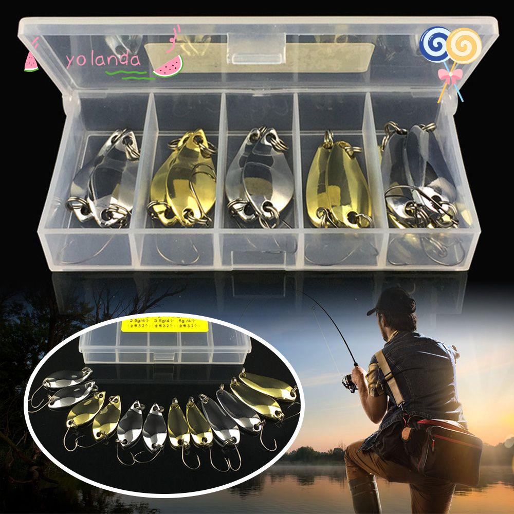Bộ 12 Mồi Câu Cá Bằng Kim Loại Lấp Lánh Giảm Tiếng Ồn