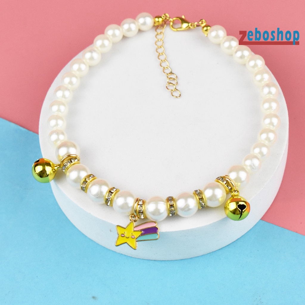 Vòng cổ Đính Ngọc Trai Nhân Tạo Thời Trang Dành Cho Thú Cưng