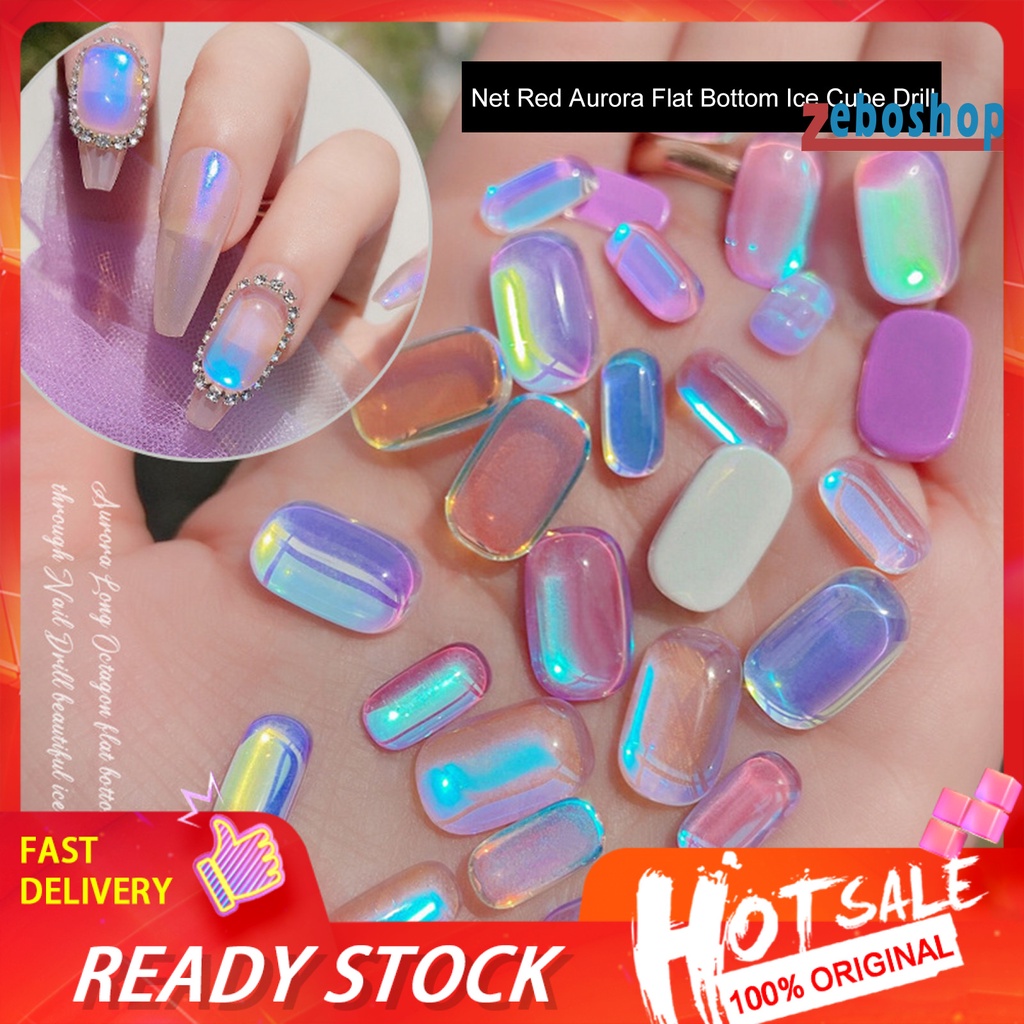 Set 10 Phụ Kiện Trang Trí Móng Tay Nghệ Thuật Hình Bát Giác 3D Lấp Lánh Không Phai Màu