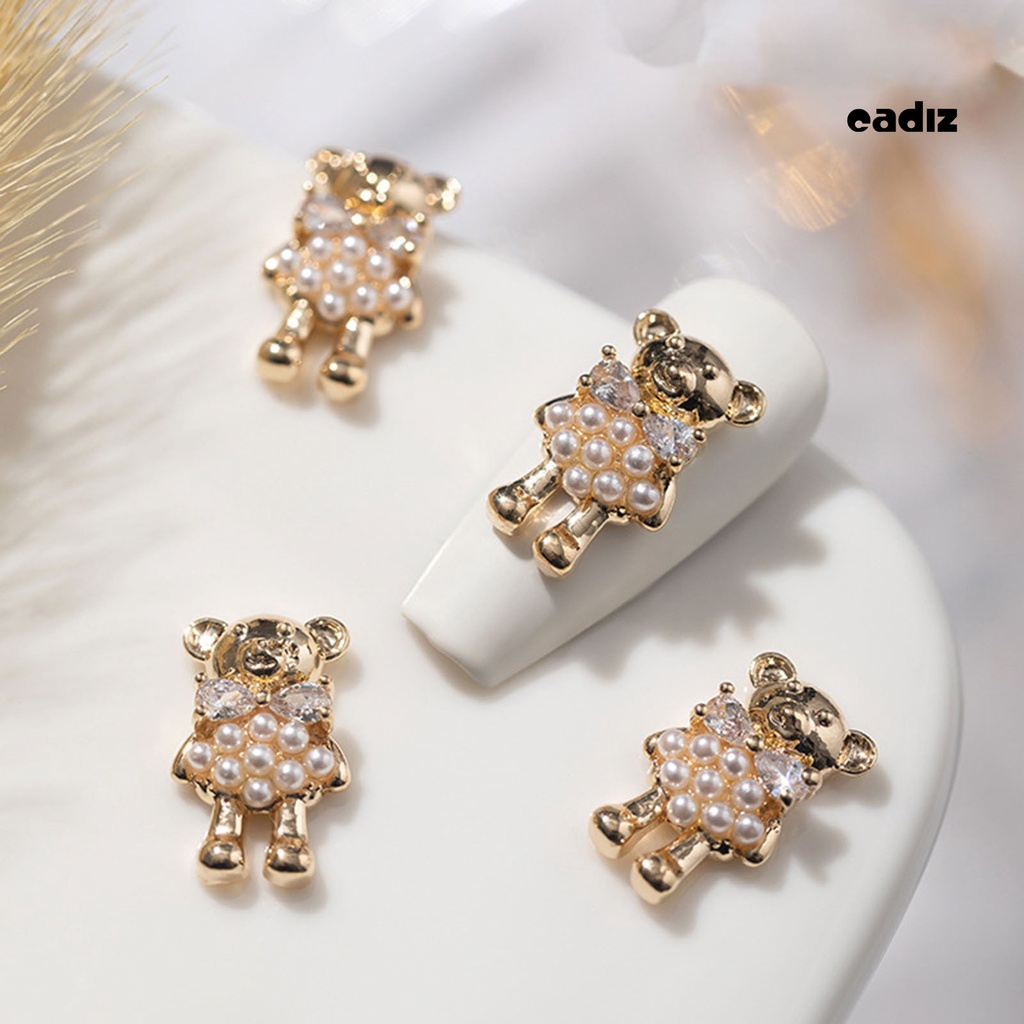 Bộ 5 Miếng Dán Trang Trí Móng Tay Tạo Hiệu Ứng 3D Hình Gấu Thỏ Hoạt Hình DIY