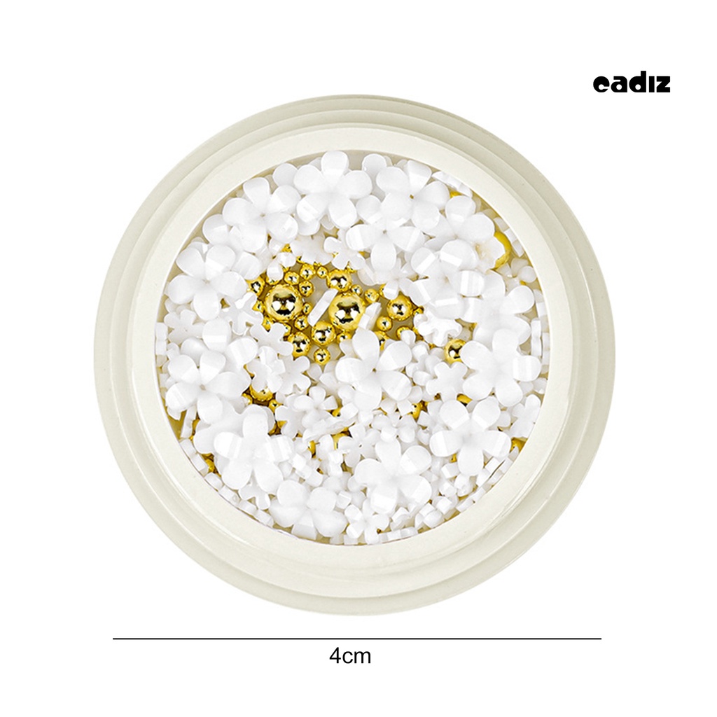 1 Hộp Nhãn Dán Móng Tay CADI 5 Bông Hoa Bằng Nhựa Resin DIY