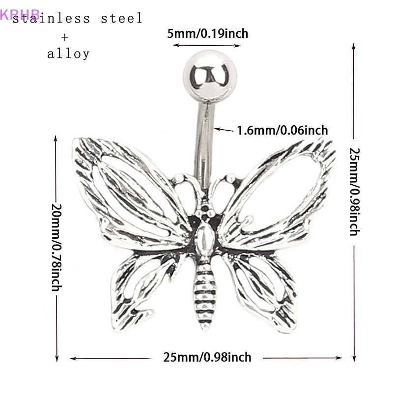 Khuyên Rốn Hình Bướm Bằng Hợp Kim Đính Đá Quyến Rũ Dành Cho Nữ Mới
