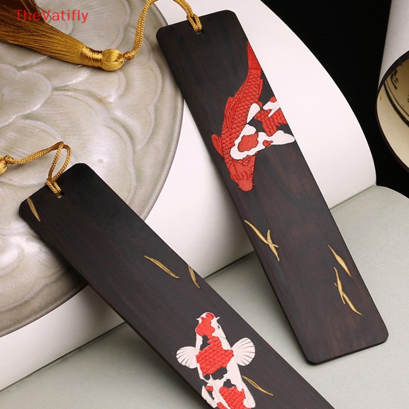 [Thevalifly] Đánh Dấu Trang Sách Mặt Tua Rua Cá Koi Vẽ Hình Cá Koi Cổ Điển Trung Quốc Sáng Tạo Bán Chạy