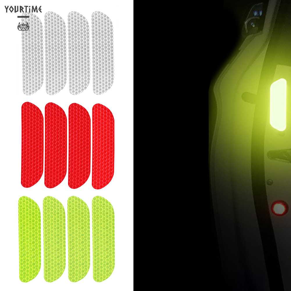 Bộ 4 Miếng Dán Phản Quang Cảnh Báo Mở Cửa Xe Hơi