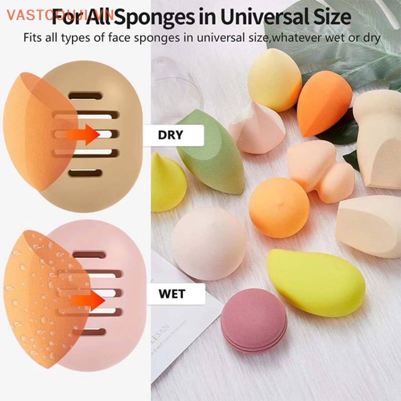 BEAUTY BLENDER Hộp Đựng Mút Trang Điểm VASTJI Bằng Silicon Thân Thiện Với Môi Trường Nhiều Lỗ