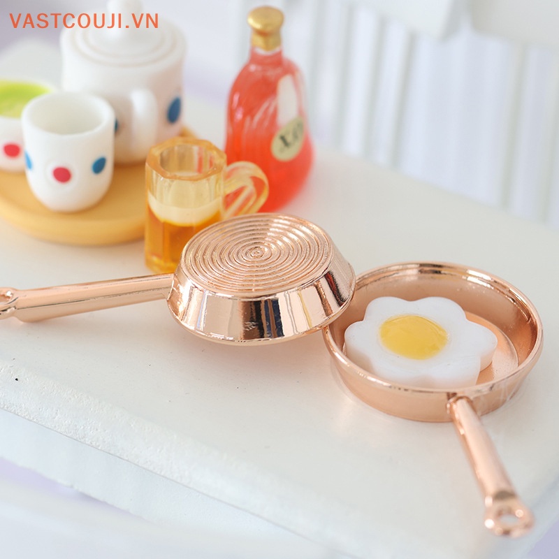 Bộ Chảo Chiên Trứng Bằng Kim Loại Tỉ Lệ 1 / 12 Trang Trí Nhà Búp Bê