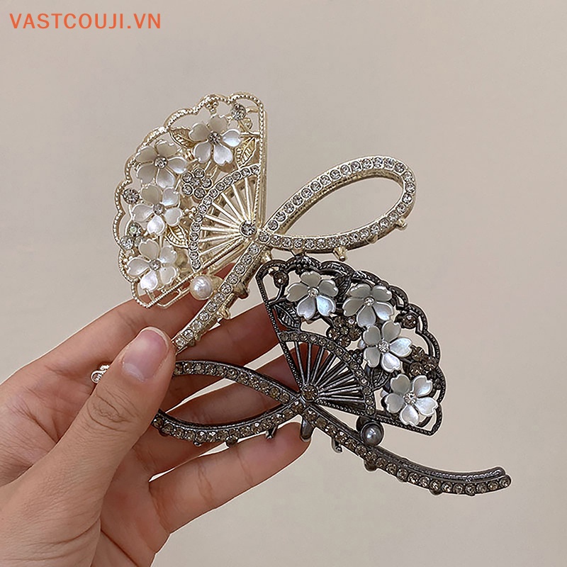 Kẹp Tóc Hình Cá Mập Đính Đá Phong Cách Vintage Cho Nữ