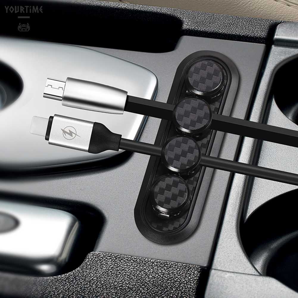 Kẹp Cố Định Dây Cáp USB Từ Tính Bằng Sợi Carbon Tiện Dụng