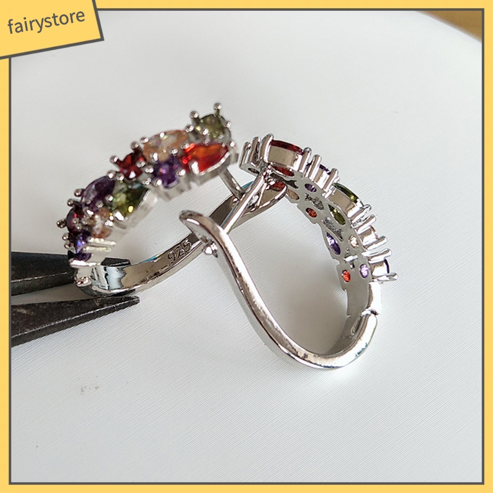 [FRO] Bông Tai Đính Đá Zircon Ngọc Trai Giả Nhiều Màu Sang Trọng Dành Cho Nữ