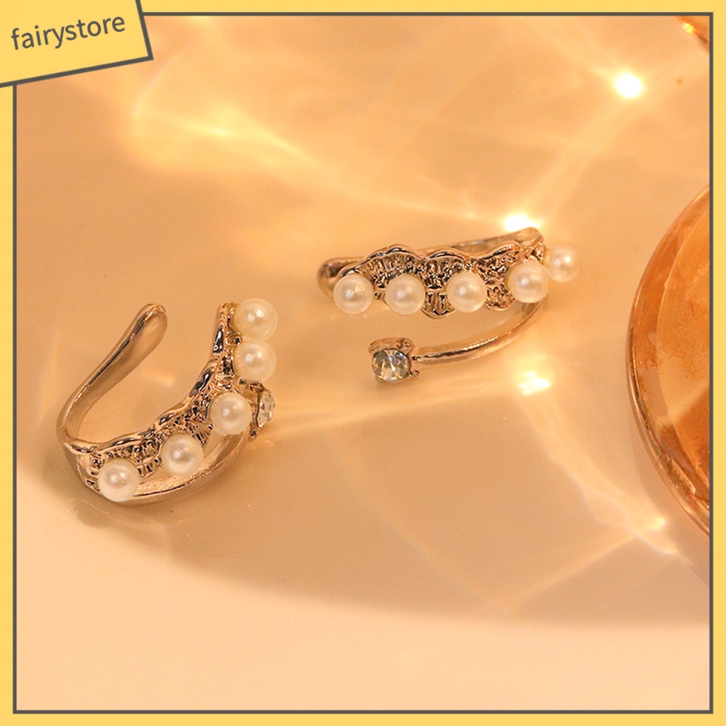 1 Đôi Bông Tai Dạng Kẹp Đính Ngọc Trai Giả Phong Cách Pháp Thời Trang Dự Tiệc