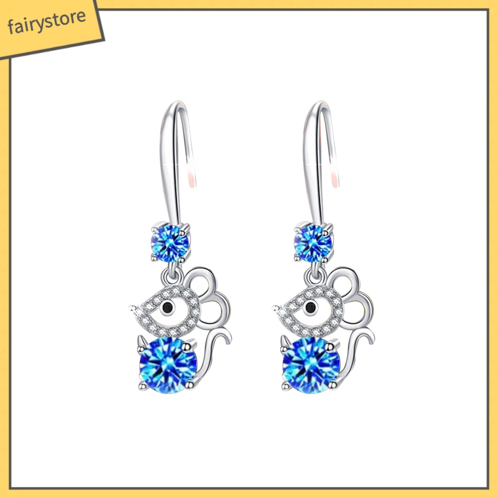 Khuyên Tai Hợp Kim Hình Chuột Đính Đá Thời Trang Cho Nữ