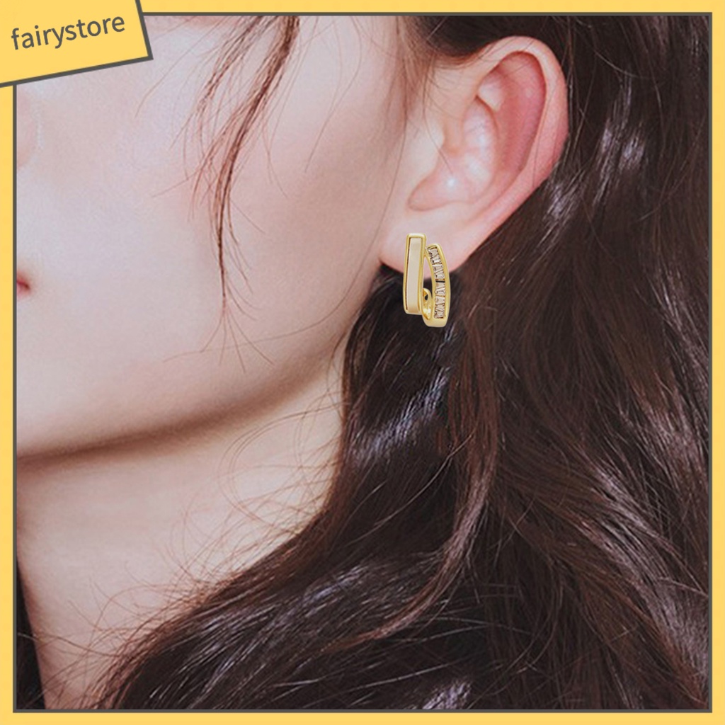 1 Đôi Bông Tai Hợp Kim Cong Chống Rỉ Sét Màu Sắc Tươi Sáng Dành Cho Nữ