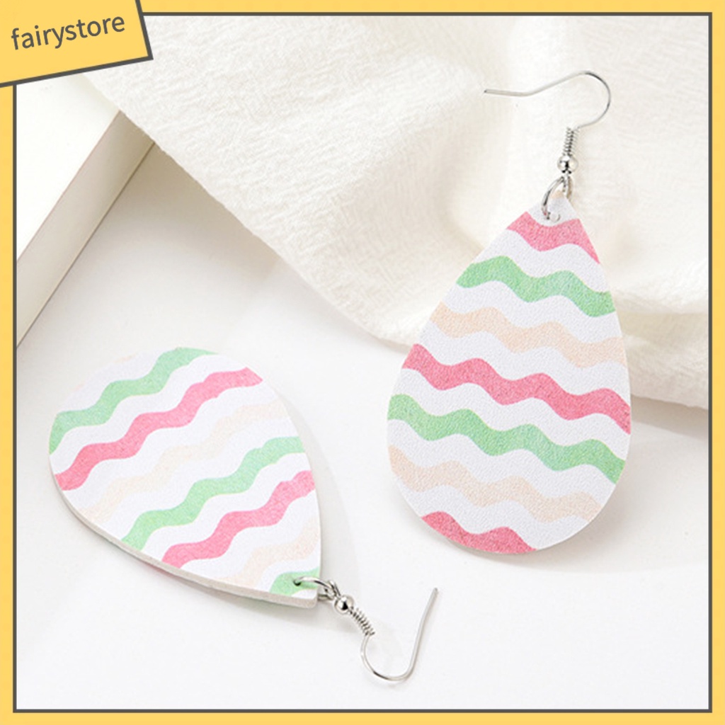 Bông Tai Hình Giọt Nước Bằng Da Giả Thời Trang Dành Cho Nữ